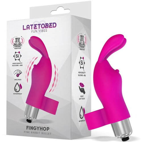 LATETOBED Fingyhop Vibrating Bullet with Rabbit Silicone Pink Cene