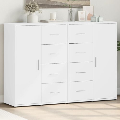  The Living Store Komoda 2 kosa bela 60x31x84 cm inženirski les - Komoda, (21442001) Slike