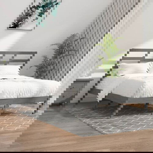 Furnova Posteljni okvir siv iz trdnega lesa 135x190 cm, (21941143) Slike
