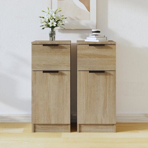 The Living Store Komode 2 kosa sonoma hrast 30x30x70 cm konstruiran les - Komoda, (21662350) Slike