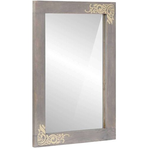 VidaXL Zrcalo za kupaonicu s ogledalom Siva i srebrna 50 x 70 x 3 cm Slike