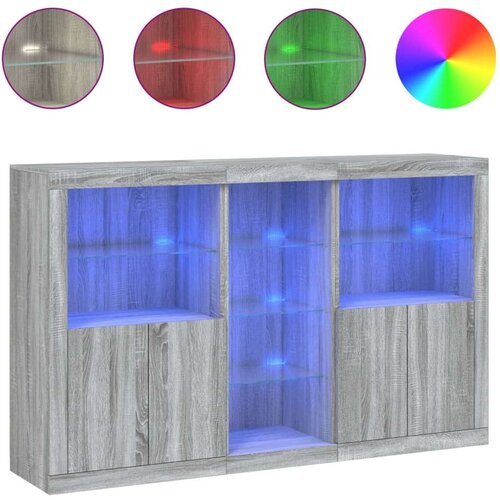  Komoda z LED lučkami siva sonoma 162x37x100 cm Slike
