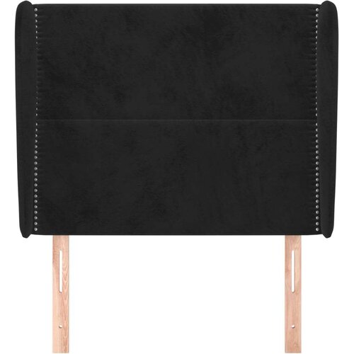  Uzglavlje s u&amp;scaron;ima crni 93x23x118/128 cm bar&amp;scaron;unasti Slike