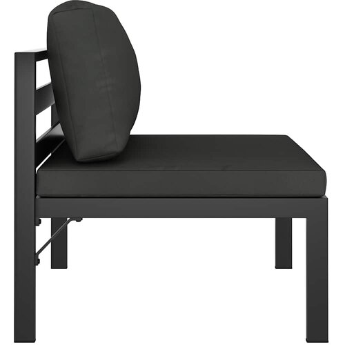  Modularna srednja sofa s jastucima aluminijska antracit Slike