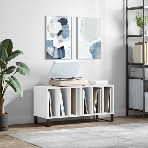 VidaXL Omarica za gramofonske plo&amp;scaron;če bela 100x38x48 cm inženirski les Slike