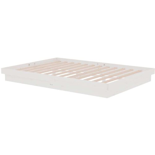  Okvir za krevet od masivnog drva bijeli 140 x 200 cm - Bijela 140 x 200 cm Slike