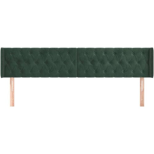 VidaXL uzglavlje s u&amp;scaron;ima tamnozeleno 203x16x78/88 cm bar&amp;scaron;unasto Slike