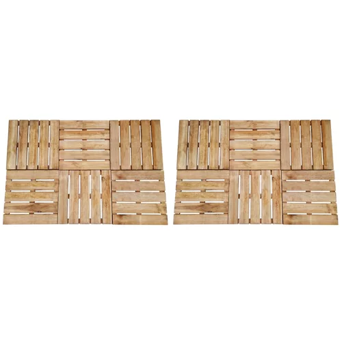 vidaXL Talne plošče 12 kosov 50x50 cm lesene rjave