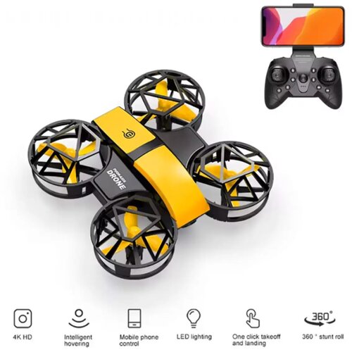 Mini dron sa WiFi 4K kamerom i za&scaron;titom elisa ŽUTA Cene