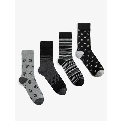 Koton Set of 4 Socks Multicolored Minimal Patterned