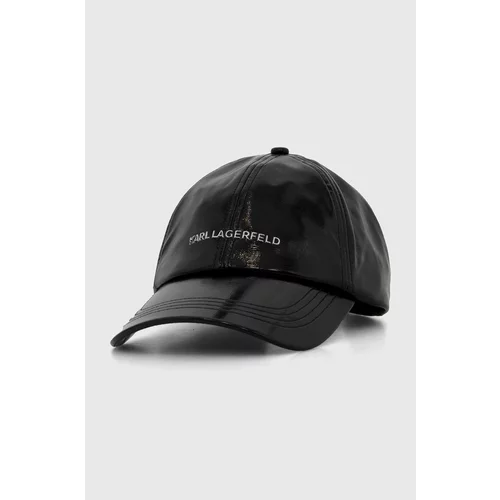 Karl Lagerfeld Kapa sa šiltom boja: crna, s aplikacijom