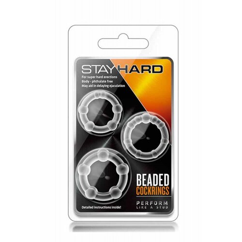 Blush Stay Hard - set raznobojnih penis prstenova - 3 kom (prozirni) Cene