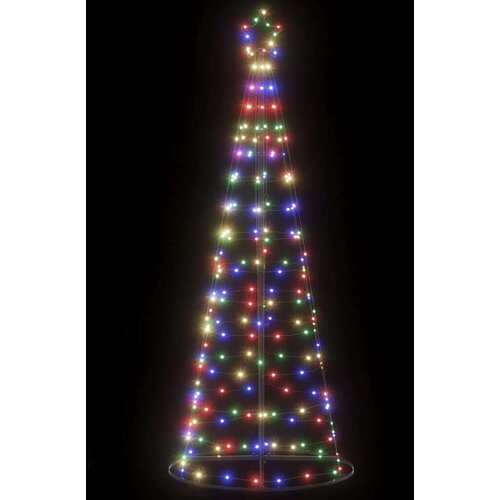 vidaXL Osvetljena novoletna jelka stožec 200 LED barvita 182 cm Cene