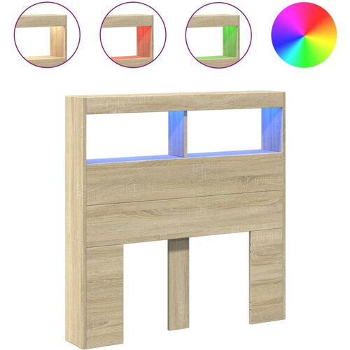 Maison Chic posteljno vzglavje - vzglavna omarica - nočna omarica led sonoma hrast 100x17x102 cm, (21706005) Slike
