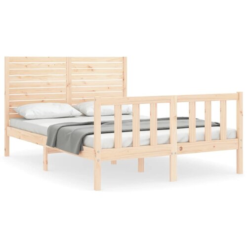 VidaXL Posteljni okvir z vzglavjem 120x200 cm trden les, (20739022) Slike