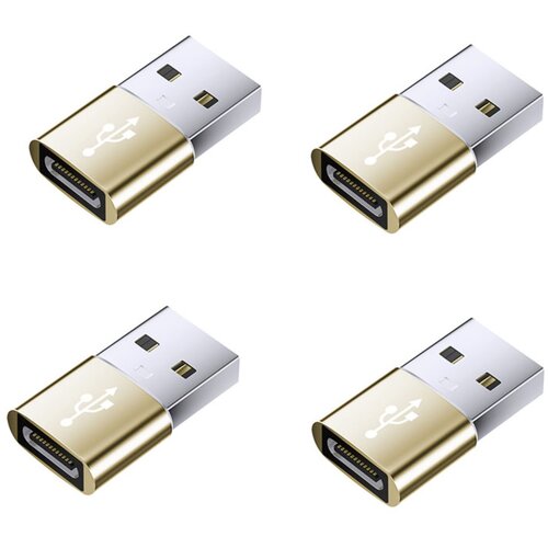 INF USB mo&amp;scaron;ki v USB-C ženski OTG adapter 4 kos, aluminij, hitro polnjenje Gold, (5000296346) Slike