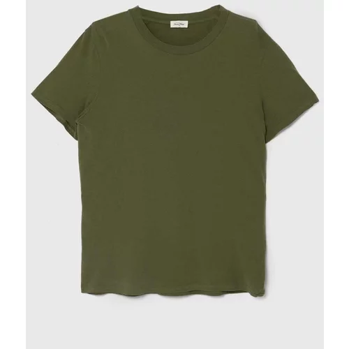 American Vintage Pamučna majica za muškarce, boja: zelena, bez uzorka, MGAMI02AE24