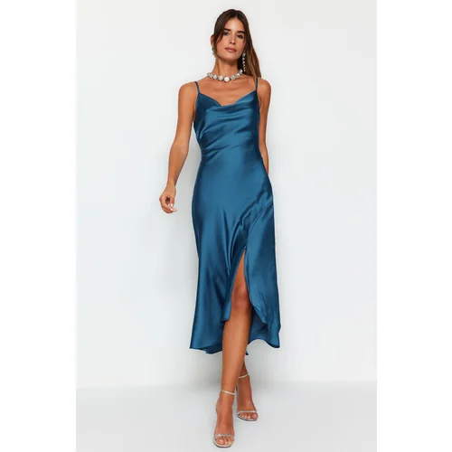 Trendyol Oil Lined Woven Satin Evening Dress