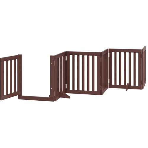  Vrata za pse s vrata&amp;scaron;cima 6 panela sklopiva 300 cm drvo topole Smeđa 50 x 60 x 2 cm Slike