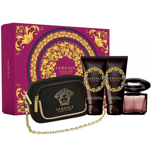 Versace Ženski parfemski set Crystal noir EDT 90 ml+mleko za telo 100ml+gel za tuširanje 100ml+torbica Cene