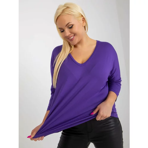 Fashion Hunters Dark purple loose basic plus size blouse