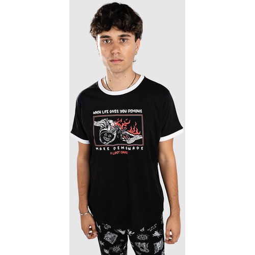 A Lost Cause Demonade Ringer T-shirt black / white Cene
