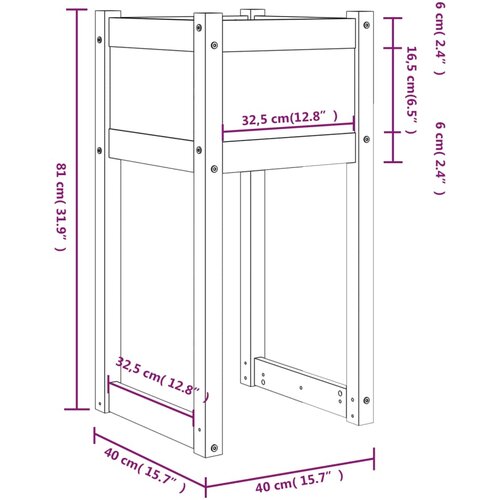  Sadilice 2 kom crne 40x40x81 cm od masivne borovine Slike