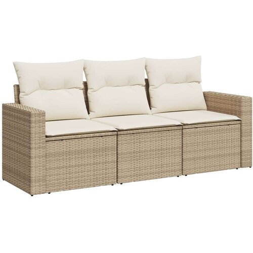 vidaXL 3-dijelni set vrtnih sofa od poliratana s jastucima bež Cene