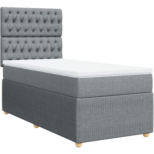 Maison Chic Box spring postelja - Vzmetna postelja z vzmetnico svetlo siva 90x190 cm blago SL5612, (21904687) Cene