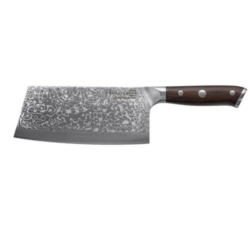 KOHERSEN Cleaver Elegance Ebony Wood Damascus steel cleaver 16.5 cm Slike