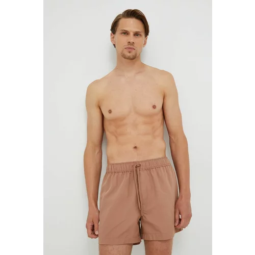 Samsoe Samsoe Kratke hlače za kupanje za muškarce, boja: bež, glatki materijal
