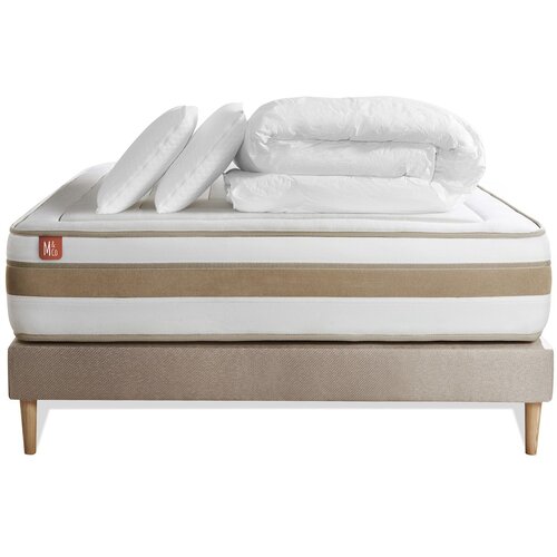 Marmottes & Co Celoten paket za posteljo - Vzmetnica 200x200 cm + vzmetnica z letvami (komplet) + 2 vzglavnika + odeja - Le Raffin&eacute;, (21613826) Cene