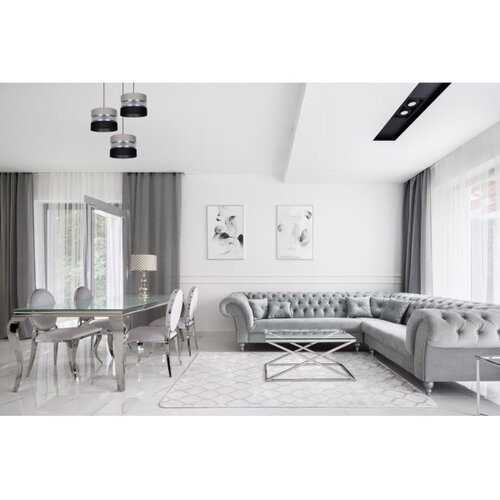  Visilica na sajli CORAL, 3xE27/60W/230V, crna/siva/hrom, prečnik 45 cm Slike