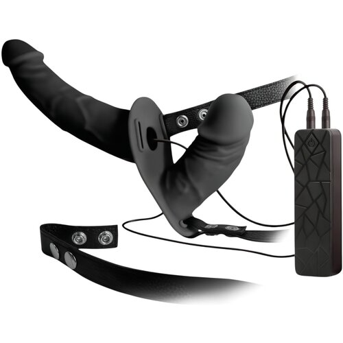 Igrače You2Toys Double Thruster - pritrdljiv dvojni vibrator (črn) Cene