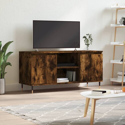 VidaXL TV omarica dimljeni hrast 104x35x50 cm inženirski les Slike