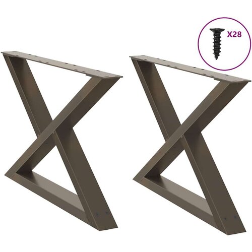  Noge za stolić za kavu 2 kom Prirodni čelik 70x(42-43 3) cm Slike