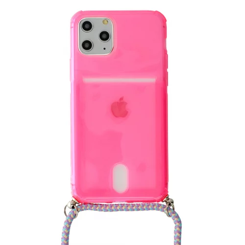  Summer silikonski ovitek z vrvico za iPhone 11 - pink