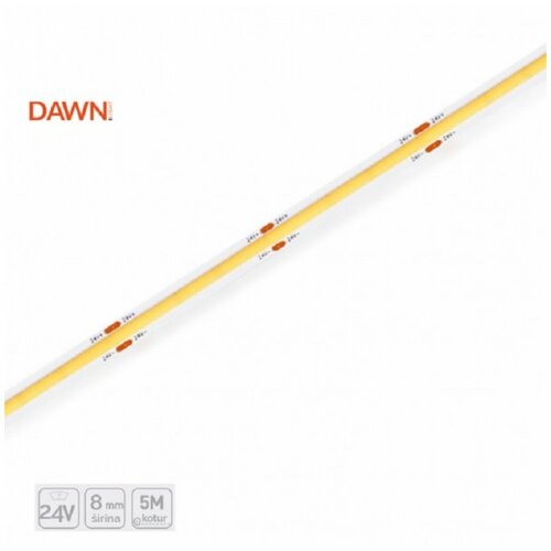 Dawn LED traka 24V 9.6W/M 3000K IP20 (HL COB WW, 5M, 8mm) Slike