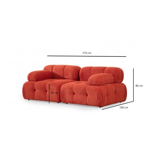 Atelier Del Sofa L1 1R Doblo Sofa, 2 Sedi&amp;scaron;ta, Narandžasta Slike