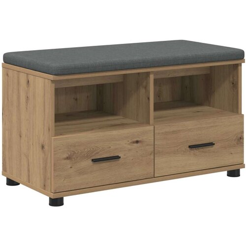  Klupa za hodnik s jastukom Umjetnički hrast 80 x 38 x 46 cm Slike