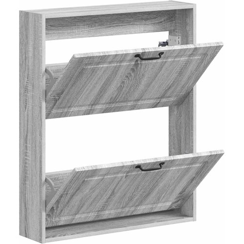  Ormar za cipele na zidu UTRECHT 71 x 17 x 86 cm Siva Sonoma Slike