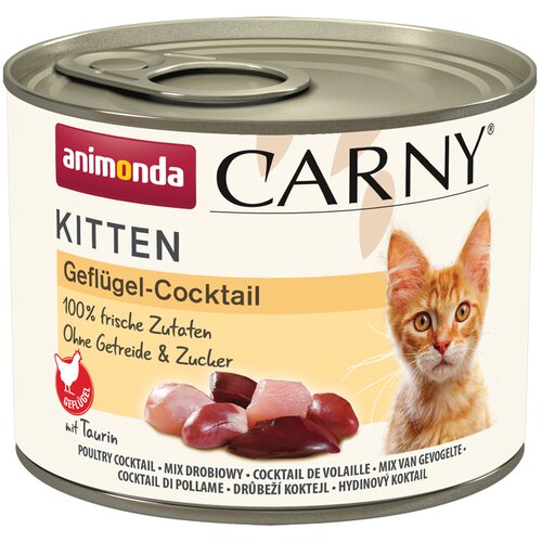  Me&scaron;ano varčno pakiranje animonda Carny Kitten 12 x 200 g - Perutninski koktajl Cijene