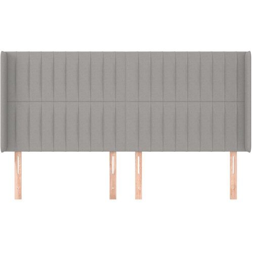  Uzglavlje s u&amp;scaron;ima svjetlosivo 203x16x118/128 cm od tkanine Slike