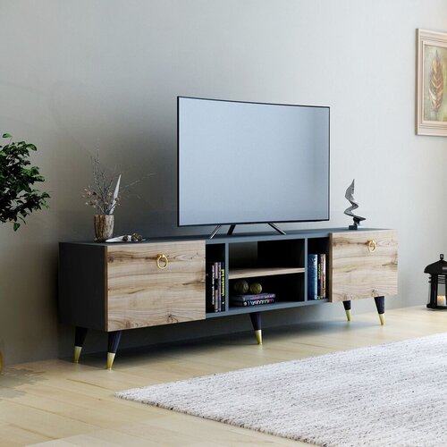 Hanah home TV komoda Rudy-Ciragan, 180x41.6x29.6 cm, Antracit-orah Cene