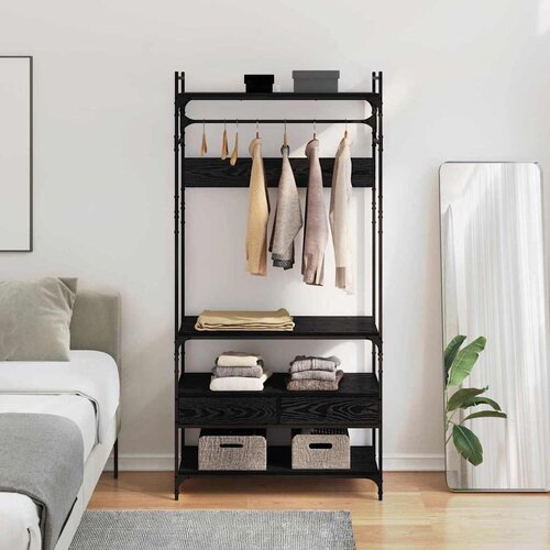 VidaXL Ormarić Crni hrast 89 x 39 x 184.5 cm Konstruirano drvo Slike
