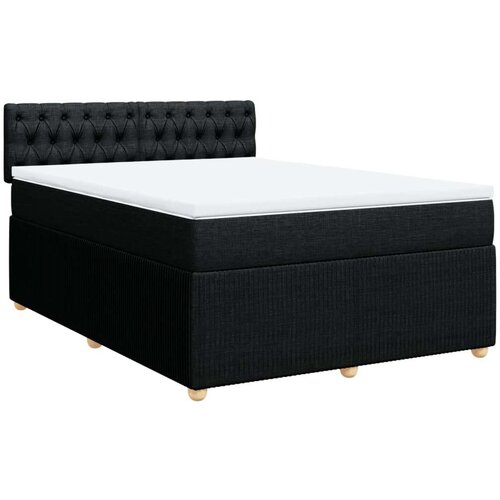 vidaXL Krevet s oprugama i madracem crni 160x200 cm od tkanine Cijene