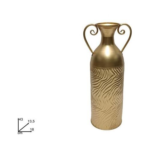  VAZA 43 x 13,5 CM ZLATNA METALNA Slike