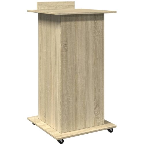  Govornica s kotačima i ladicom boja hrasta 55x55x107 cm drvena Slike