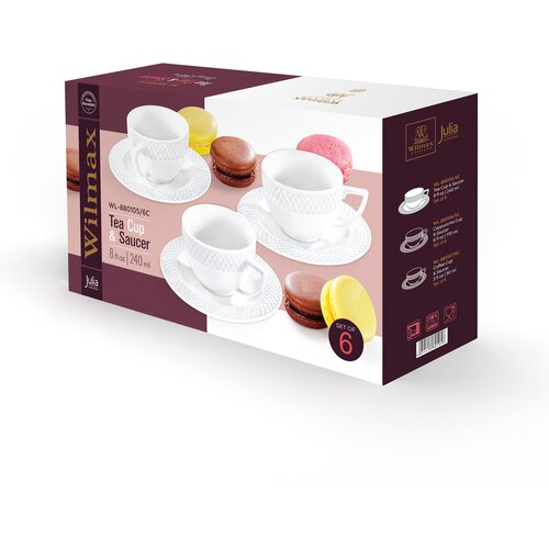  Set 6 Skodelic in Podstavkov za Čaj Julia, Porcelan, 240ml Cene
