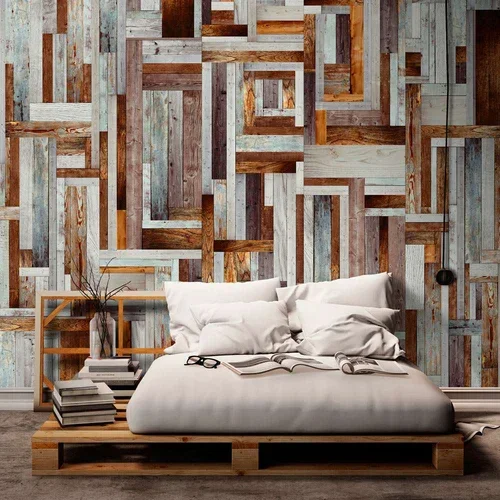  tapeta - Labyrinth of wooden planks 50x1000
